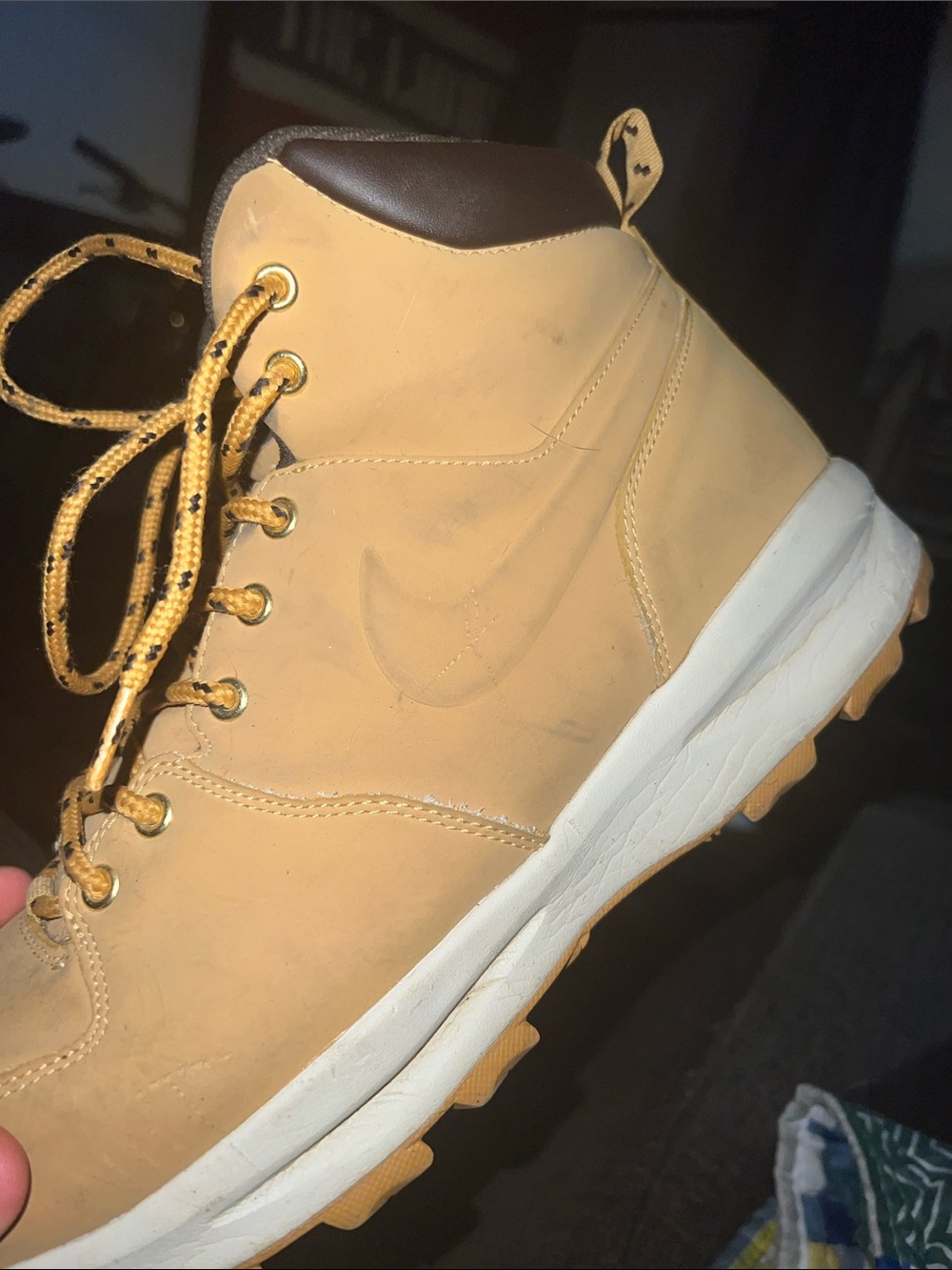 Nike Wheat/Tan High-Top Boot with White Midsole